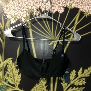 NWT black slit bikini top